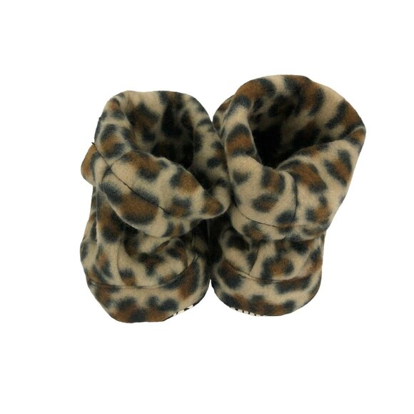 Snuggie Leopard Print Fleece Slippers M 13-1 Soft Cozy Indoor Footwear Plush - Picture 4 of 8